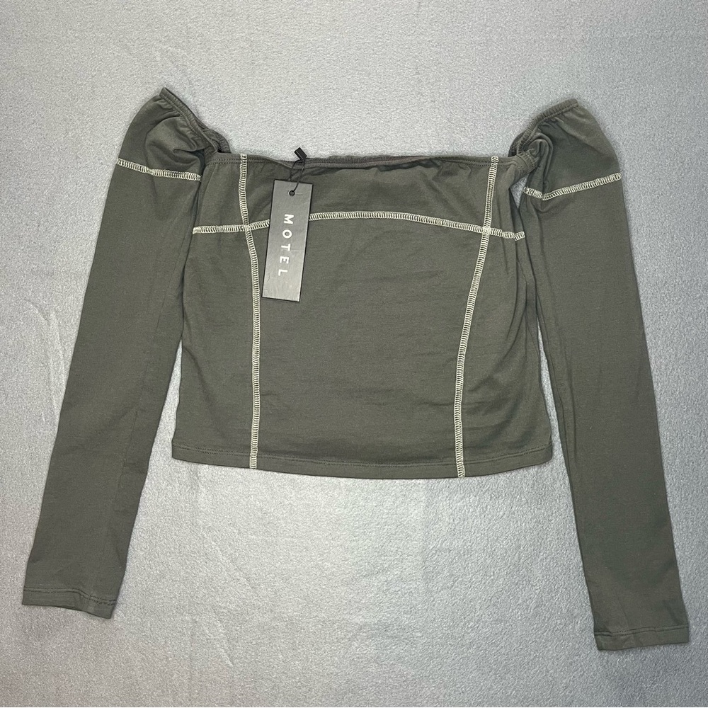 Motel Rocks Grey Off Shoulder Top